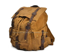 Load image into Gallery viewer, Canvas Leather Men's Backpack Large