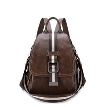 Load image into Gallery viewer, Vintage oil PU leather women Backpack larger capacity travel bag