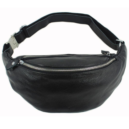 Leather waist bag for men
