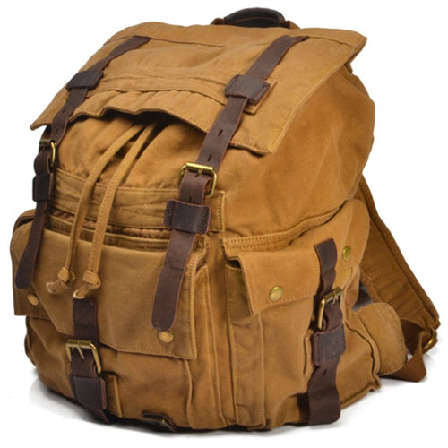 Canvas Leather Men's Backpack Large