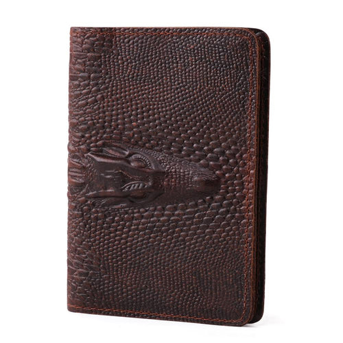 Crocodile Cowhide Leather Men Short Wallet
